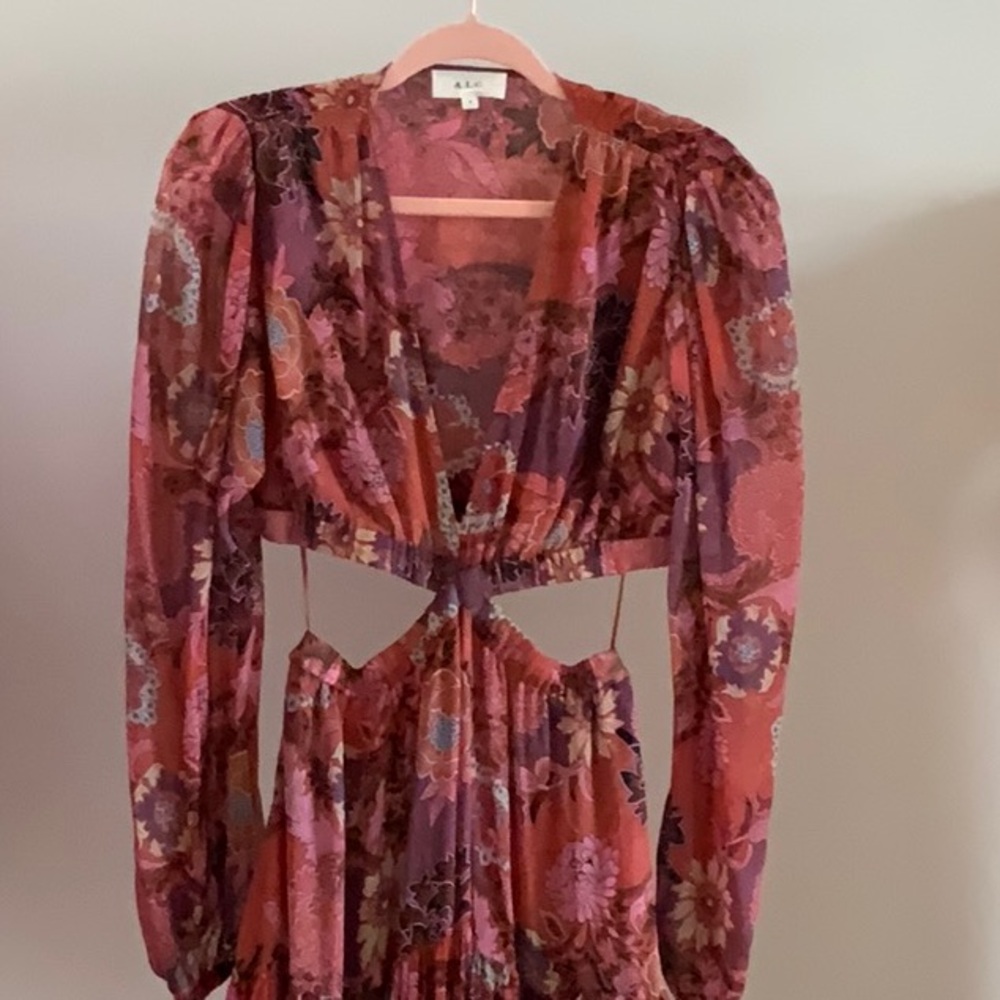 A.L.C. Floral Print Cutout Maxi Dress Size 8